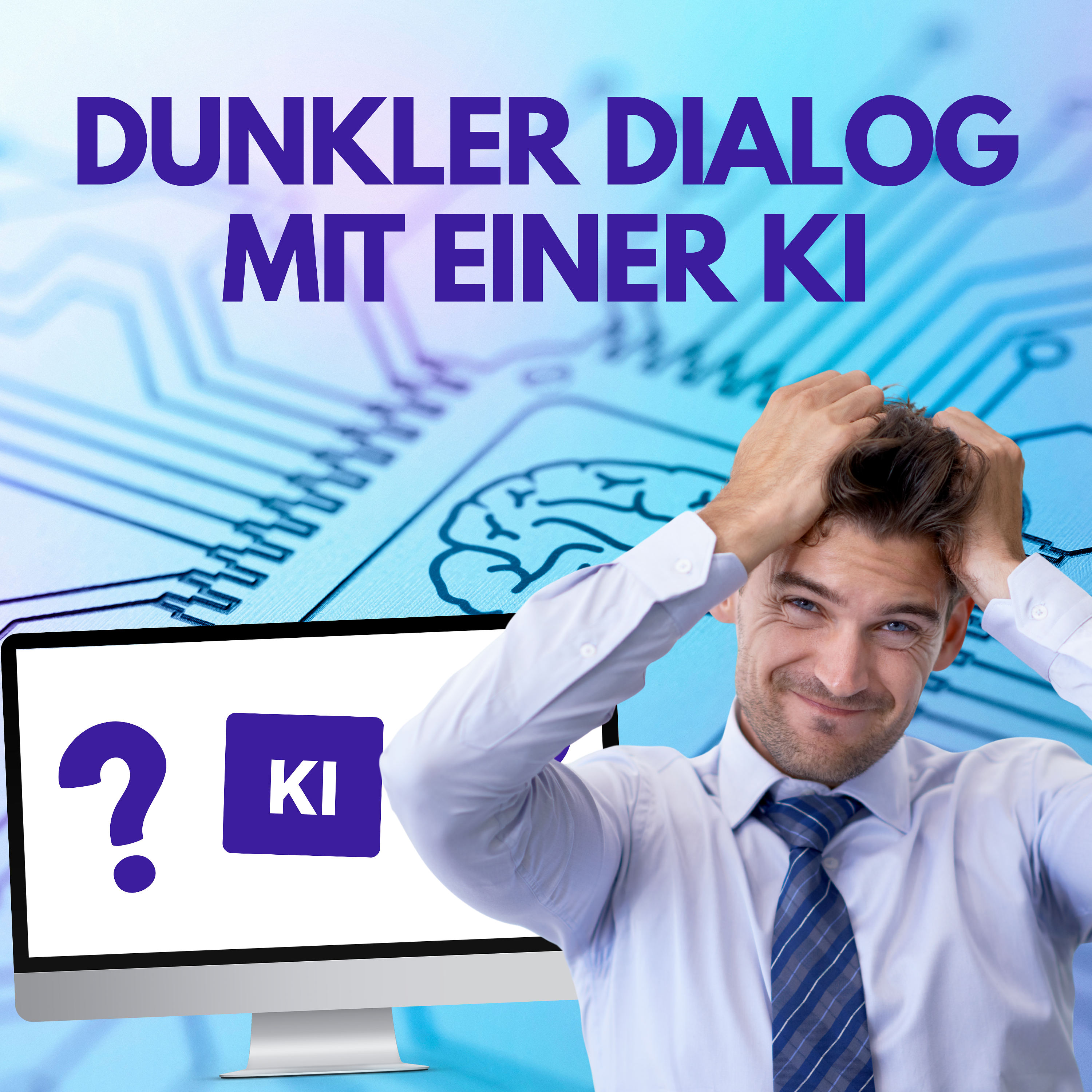Dunkler Dialog mit einer KI
