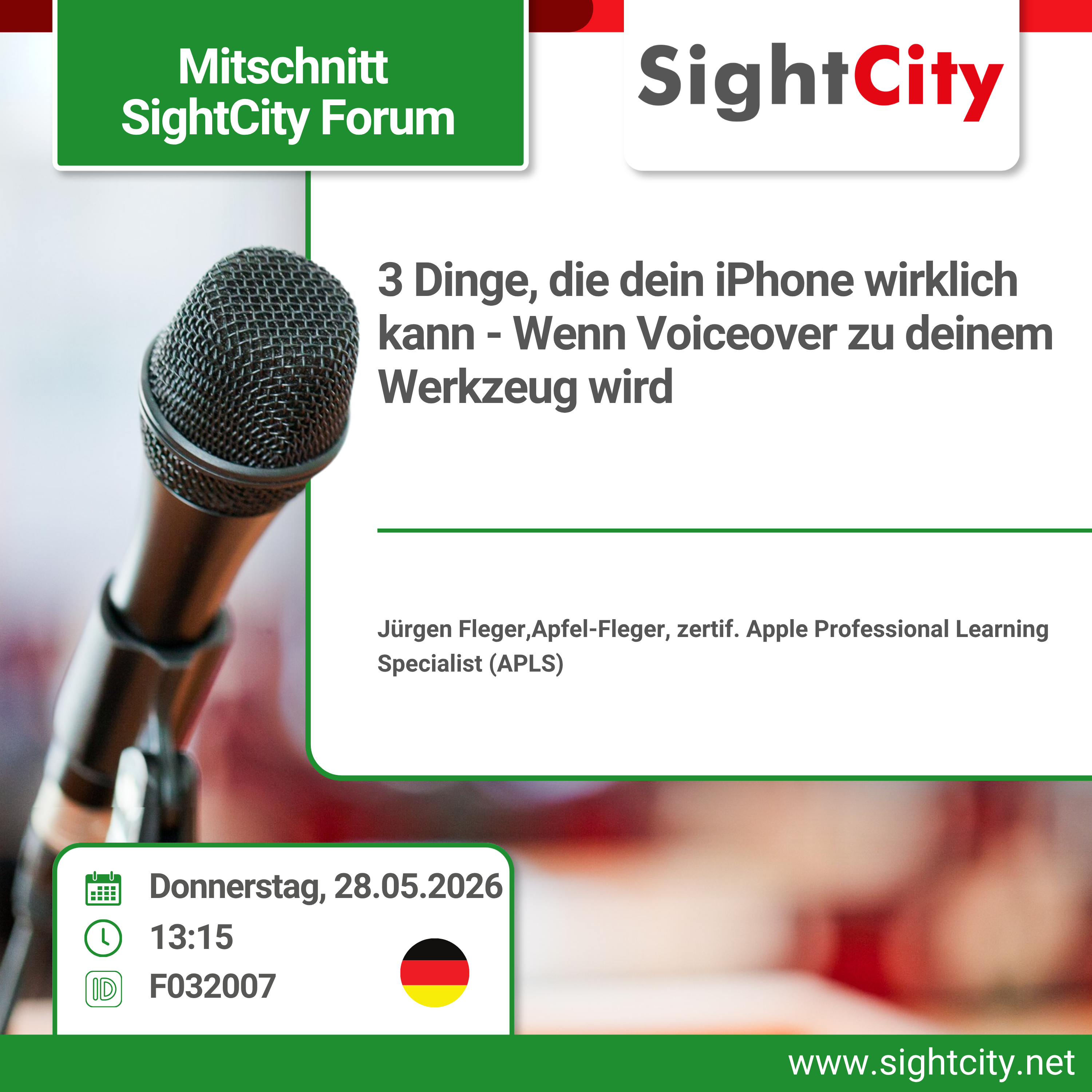 SightCity Forum 2026: 3 Dinge, die dein iPhone wirklich kann: Wenn VoiceOver zu deinem Werkzeug wird