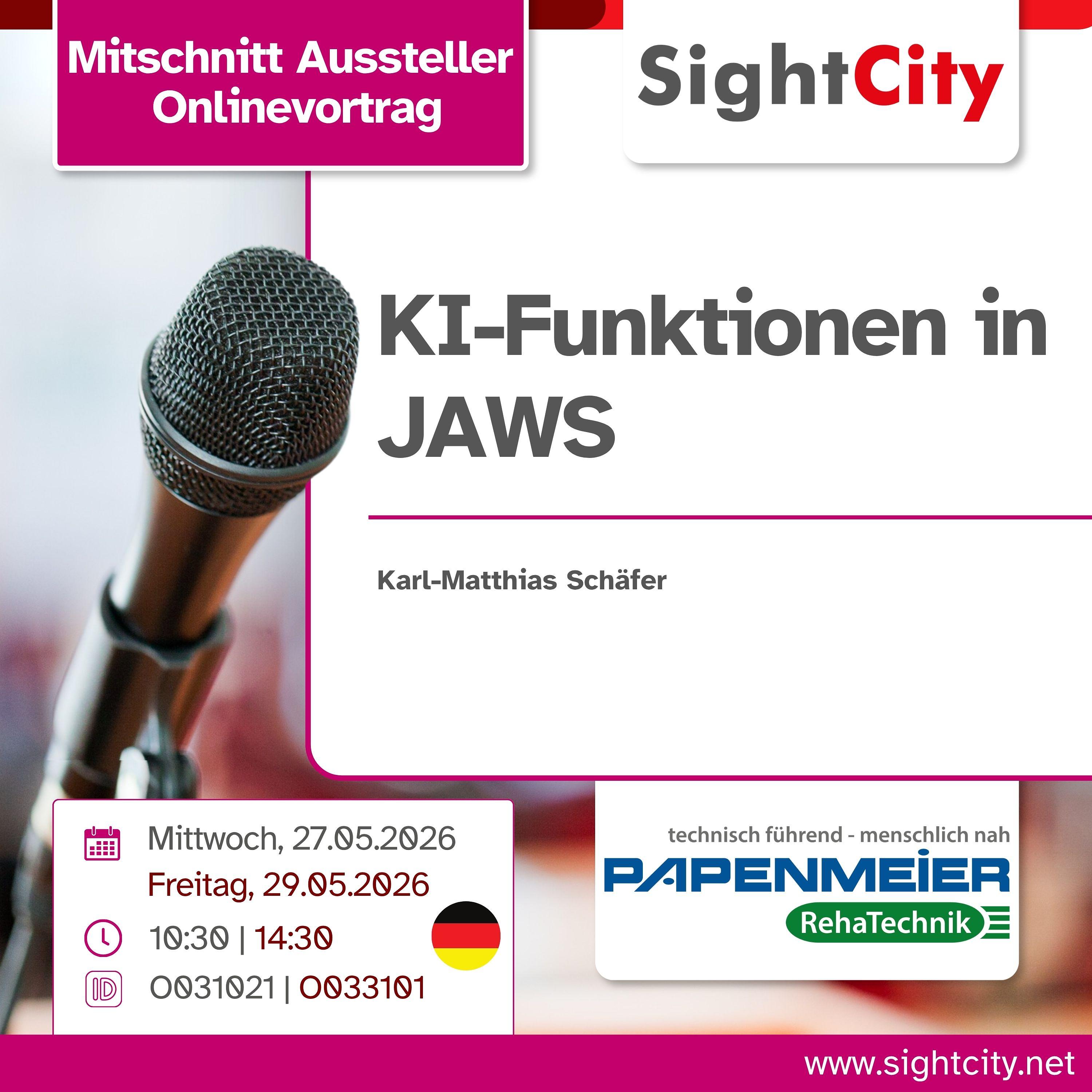 SightCity Ausstellervortrag 2026: KI-Funktionen in JAWS (O031021) episode artwork
