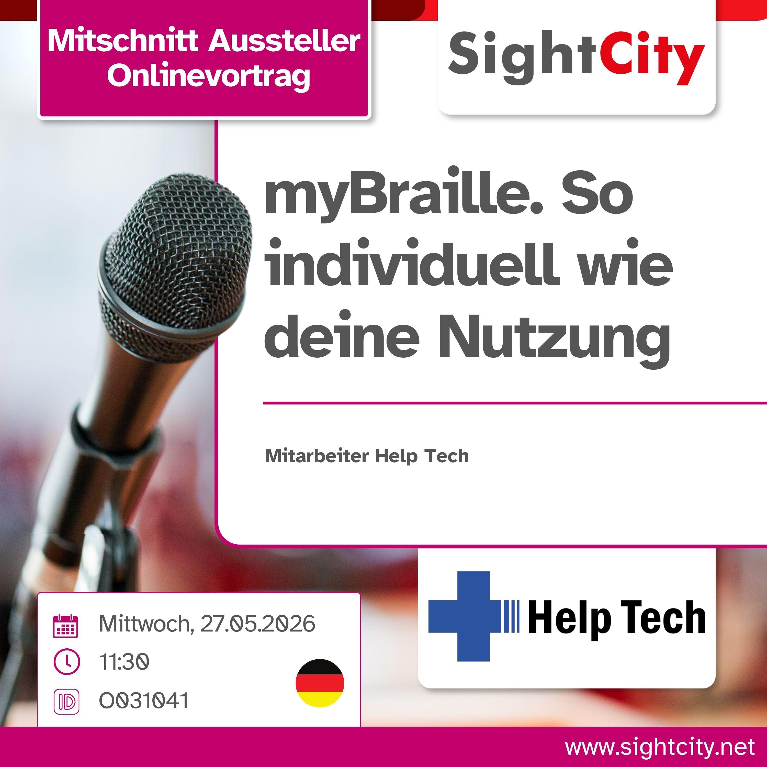 SightCity Ausstellervortrag 2026: myBraille - So individuell wie deine Nutzung (O031041) episode artwork