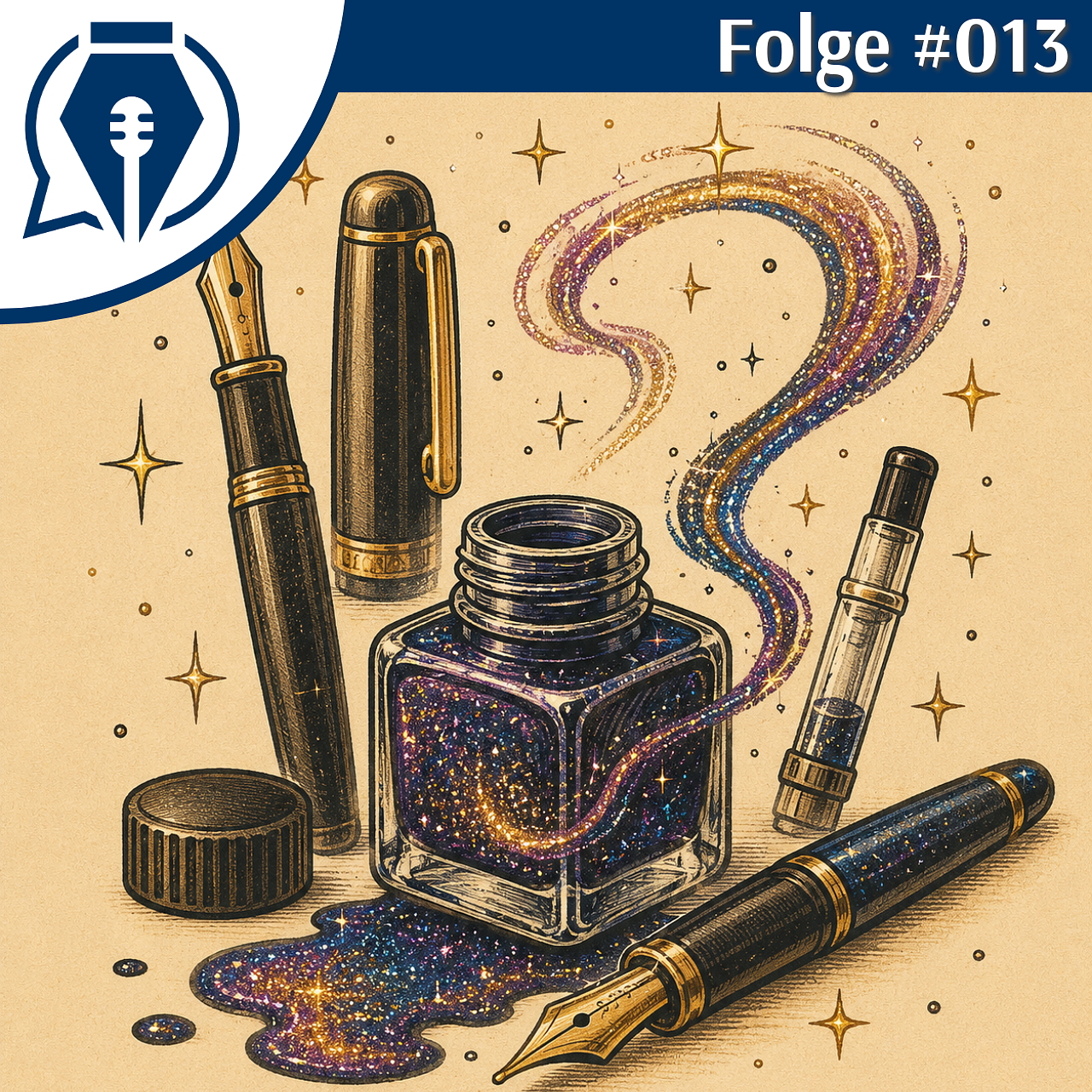 Glitzertinte im Füller: Sternenhimmel oder Verstopfungs-Gefahr? - Füllfeder & Co #012 episode artwork