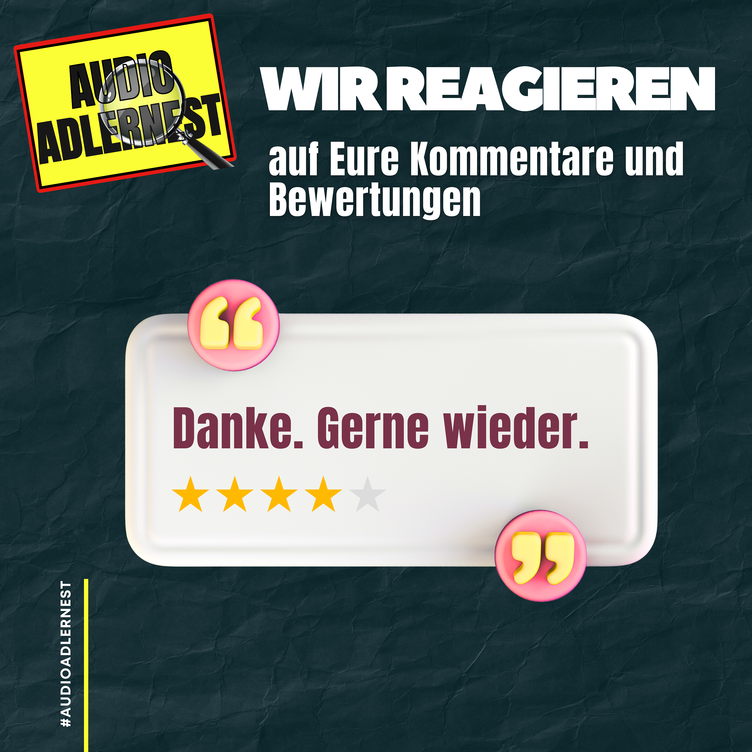 Reaction - Folge - Wir reagieren auf Eure Bewertungen und Kommentare - Audio Adlernest (#083)